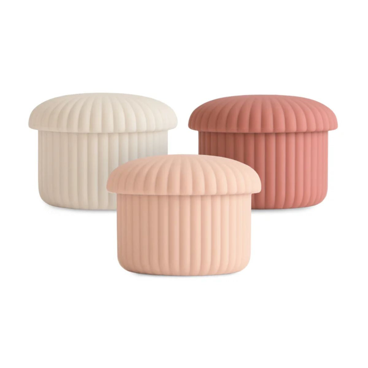 Mushie Silicone Baby Food Containers 3 pack set - Pinks Combo - Smart Organization for Daily Meals