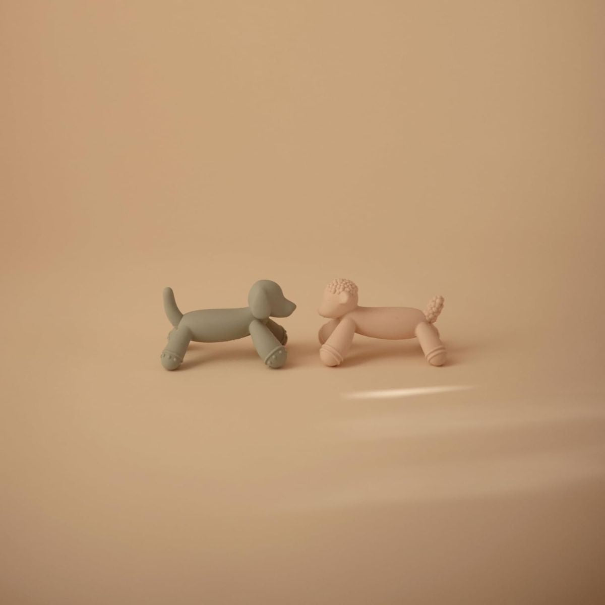 Mushie Silicone Figurine Teether - Dog - Playful and Engaging Design