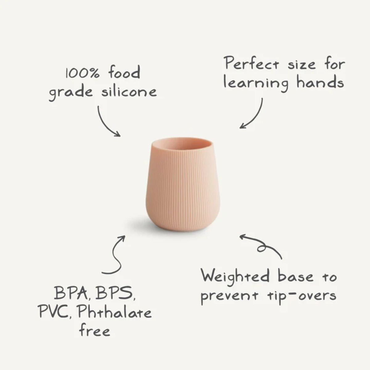Mushie Silicone Starter Cup - Blush - Safe, Gentle, and Easy to Clean