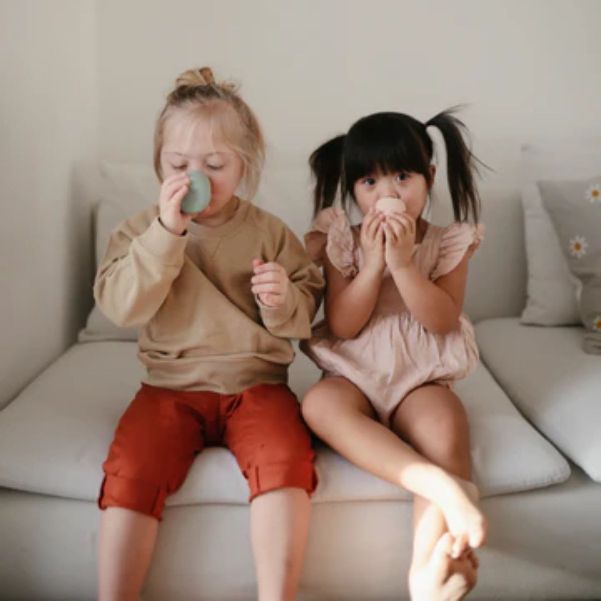 Mushie Silicone Starter Cup - Blush - Secure Grip and Sensory Support