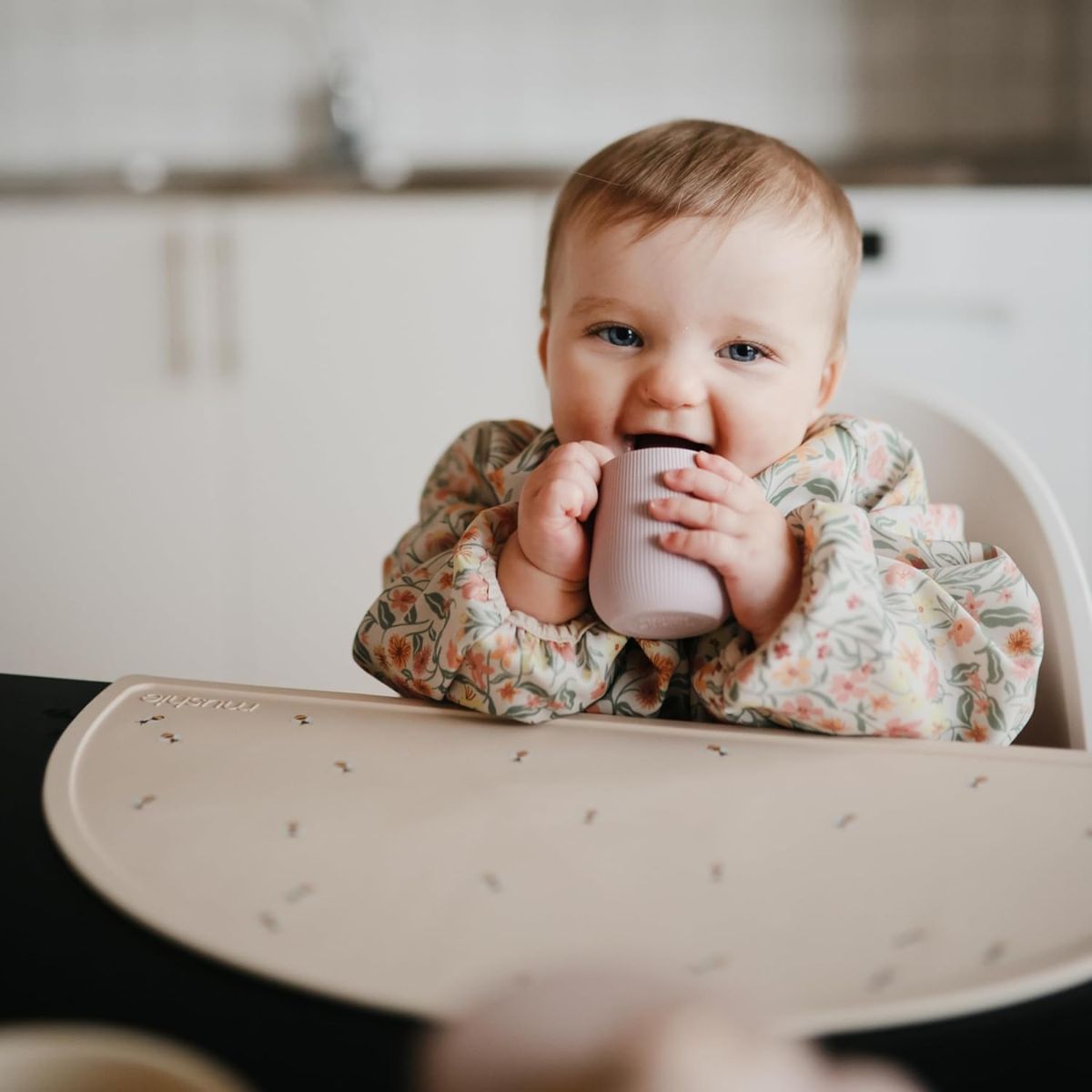 Mushie Silicone Starter Cup - Blush - Stable and Spill Resistant Design