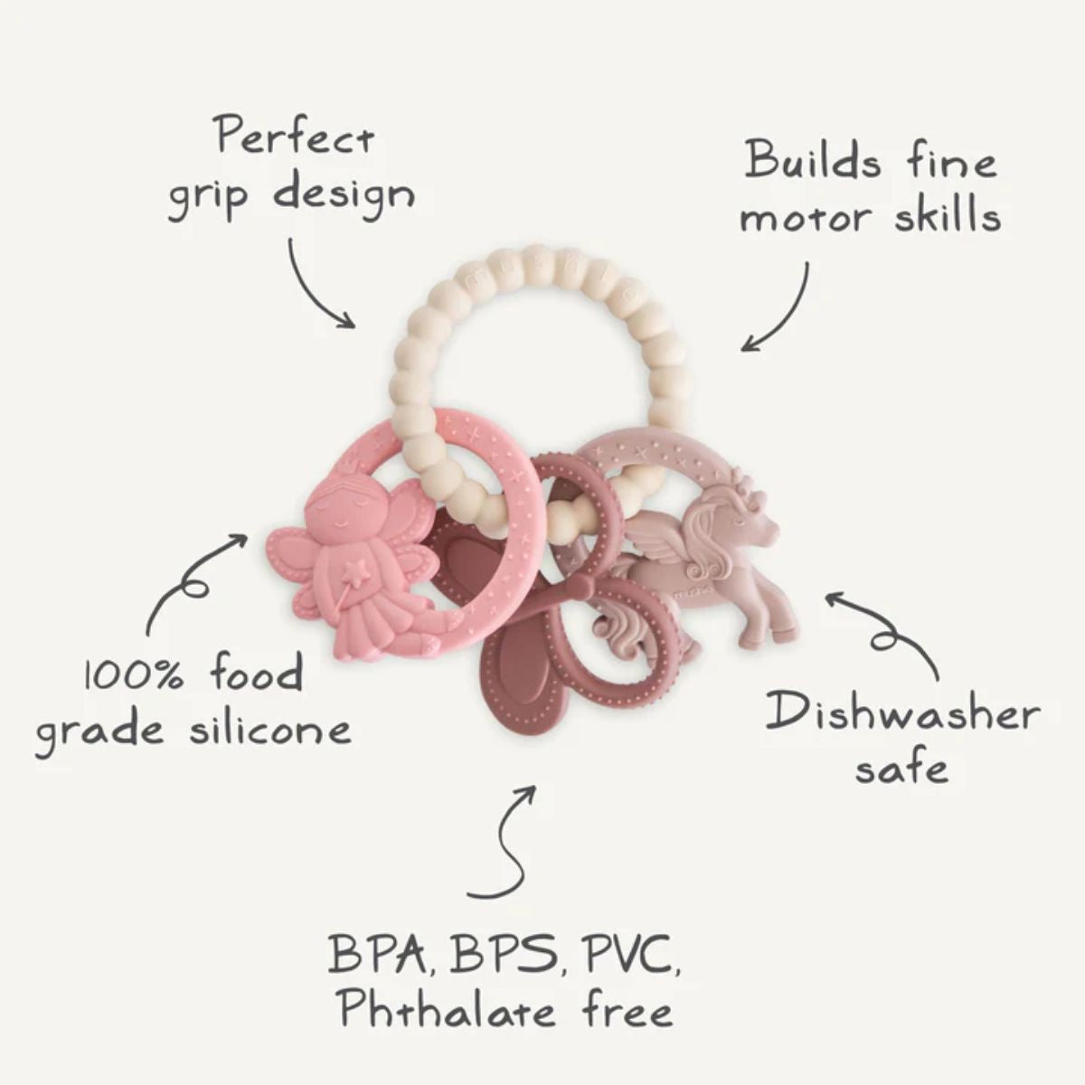 Mushie Silicone Teething Ring - Fairy - Safe and Baby Friendly Materials